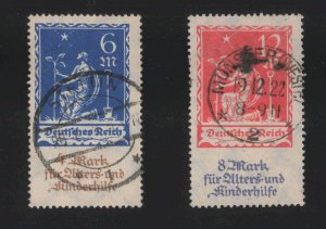 Germany Sc #B3-4 (1922) Planting Charity Semi-Postal Set VF Used