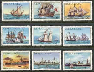 SIERRA LEONE Sc#639, 642-644, 646-648, 651-652 1984 Ships Part Sets OG Mint NH