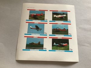 Grunay Scotland vintage light Aircraft mint never hinged stamps sheet R48808