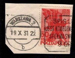 Poland Scott 266 Stylized Soldier stamp on piece 1930