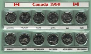 Canada - 1999 - $0.25  Complete Set (12) uncirculated