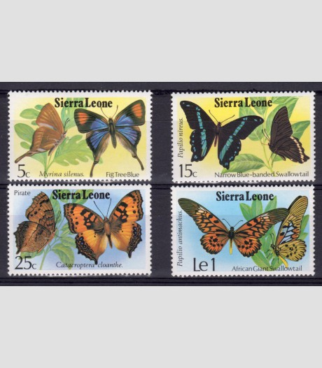 SIERRA LEONE 1979 Butterflies set (4) values Perforated Mint (NH)