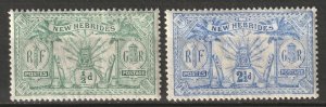 New Hebrides 1911 Sc 17,20 MH*