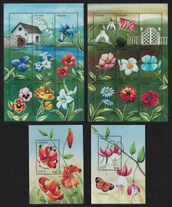 Tanzania Flowers of the World 2 Sheetlets+2 Mss 1996 MNH SC#1514-1517