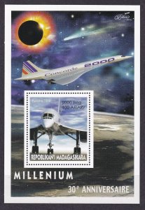 1999 Madagascar  Lollini 10095 MAD 24B 30 years of Concorde and the eclipse
