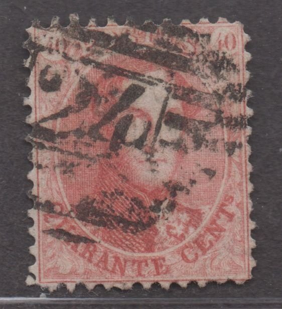 *Belgium #16 Used, VF, Carmine Rose,  Numeral Cancel