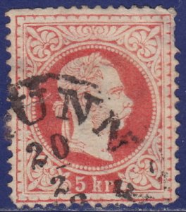 Austria - 1874 - Scott #36d - used - Franz Josef - Perf 13 + watermark