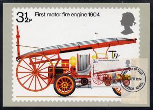 Great Britain 1974 Fire Services 3.5p PHQ card with appro...