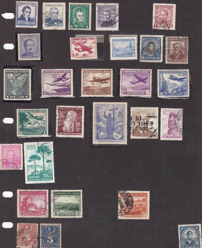 CHILE ^^^^mint & used collection on page ( some  Airposts )   $$ @@ ta 434chile