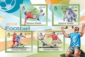 SOLOMON IS.- 2013 - Football in the Solomons - Perf 4v Sheet - Mint Never Hinged