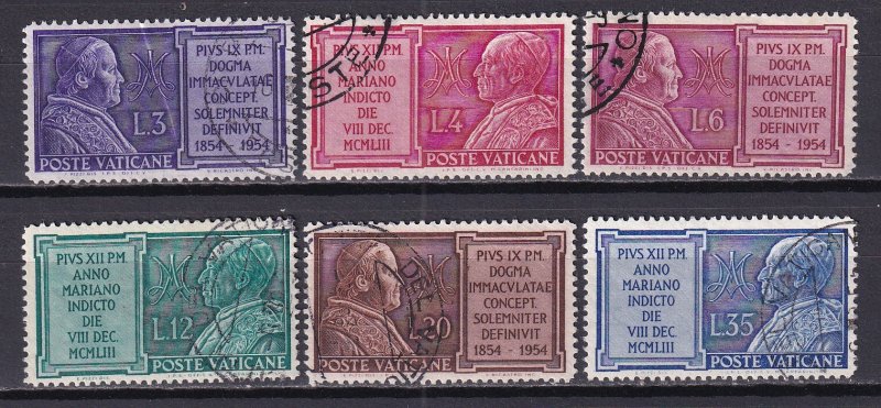 1954 - VATICAN - Scott #176-181 - Used