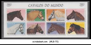 ANGOLA - 1997 HORSES of the World / ANIMALS - Min. sheet MNH