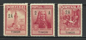 Timor Scott RA1-RA3 MNHOG - 1925 Pombal Issue Postal Tax Stamps - SCV $0.90