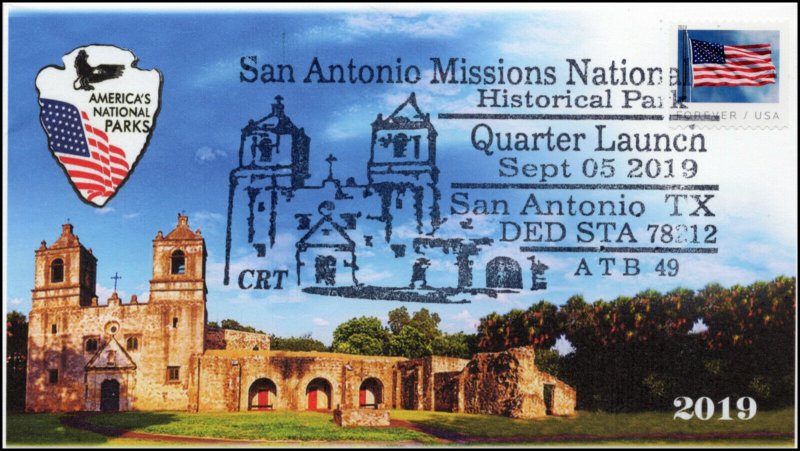 19-342, 2019, San Antonio Missions NHP,, Pictorial Postmark, Event, San Antonio