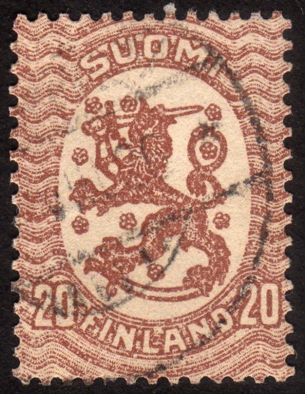1929, Finland 20p, Coat of Arms, Used, Sc 90