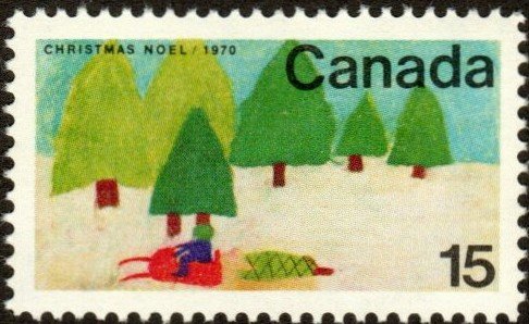 Canada 530 - Mint-H - 15c Christmas / Snowmobile / Trees (1970) (cv $0.90)