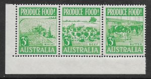 Australia 250-52  1953  strip 3  FVF  Mint  NH