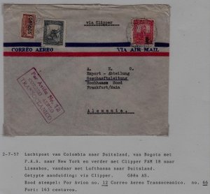 Colombia/Germany airmail cover 2.7.57