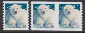 US 4389 Polar Bear Single & Pair MNH