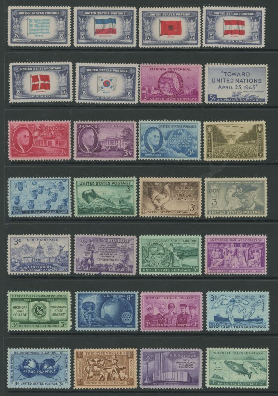 USA - 235 different older mint/unused stamps - See scans