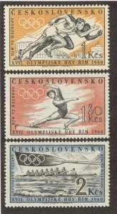 CZECHOSLOVAKIA SC# 967-9 F-VF OG 1960