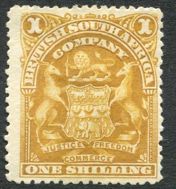 RHODESIA-1898-1908 1/- Bistre Sg 84 MOUNTED MINT V20336