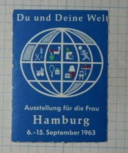 You & Yours Worlds Exhibition For Women Hamburg DE 1963 Expo Poster Stamp Ads