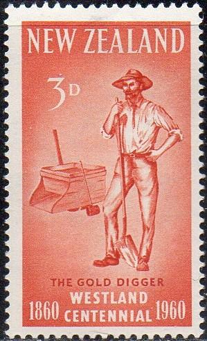 New Zealand 331 - Mint-H - 3p The Gold Digger (1960) (cv $0.30)