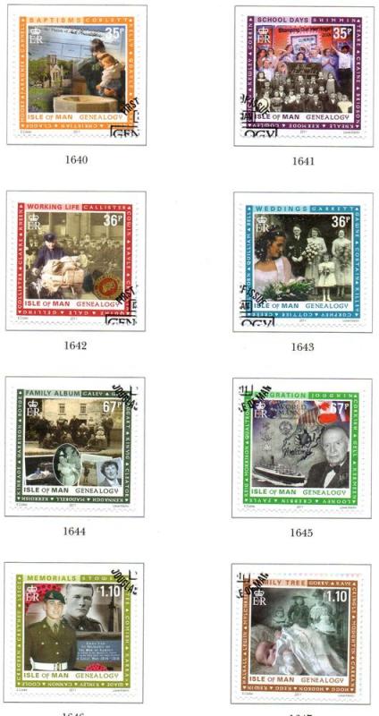 Isle of Man Sc 1415-22 2011 Genealogy stamp set used