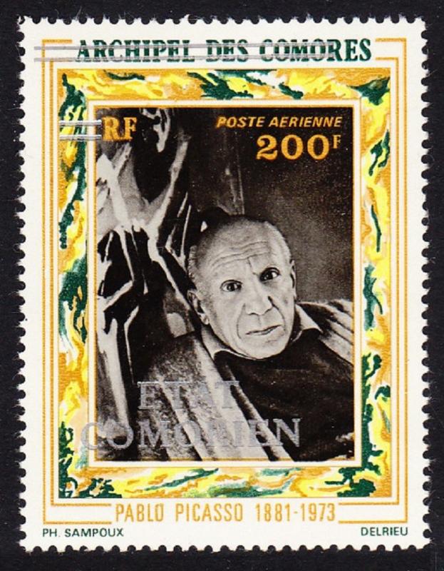 Comoro Is. Overprint 'Etat Comorien' on 200 Fr Picasso SC#C87 MI#209