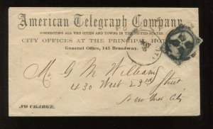 73 Jackson Used on American Telegraph Co. Cover LV8038