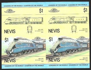 Nevis 1983-86 Mallard Train #213 IMPERF Final Stage Proof BLOCK VF-NH-