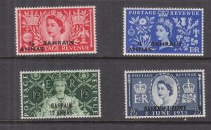 BAHRAIN, 1953 Coronation set of 4, lhm.