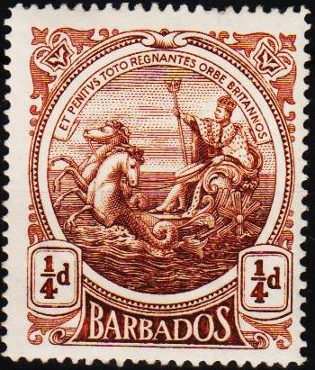 Barbados. 1916 1/4d S.G.181 Mounted Mint