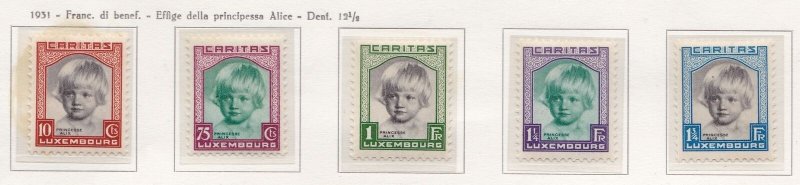 1931 Luxembourg, Luxembourg, N° 234/238 'Caritas Pro Builders' 5 Val. MNH