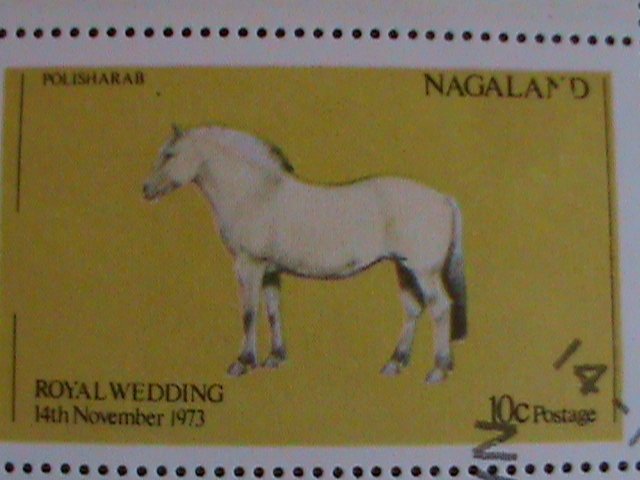 ​NAGALAND STAMP-1973 WORLD COLORFUL LOVELY BEAUTIFUL HORSES-CTO SHEET VF