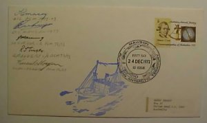 AUSTRALIA  ANTARTIC AUTOGRAPHED BY CREW OF 5 ,24 DEC.1972 CACHET