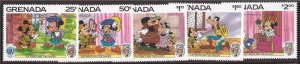 Grenada - 1985 Disney's The Prince & The Pauper - 5 Stamp Set - Scott #1317-21