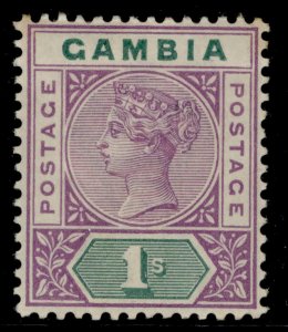 GAMBIA QV SG44, 1s violet and green, M MINT. Cat £42.