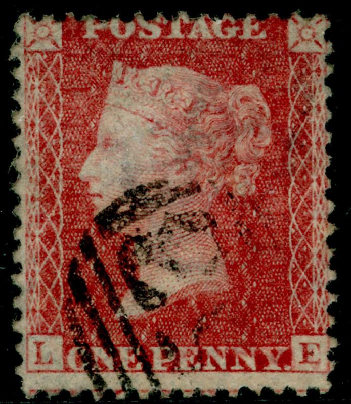 SG38, 1d pale red PLATE 59, LC14, FINE USED. Cat £35. LE