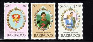 BARBADOS #547-549  1981  ROYAL  WEDDING  MINT  VF NH  O.G  b