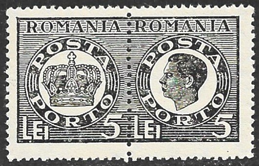 ROMANIA 1947 5L King Michael Postage Due Sc J98C MNH