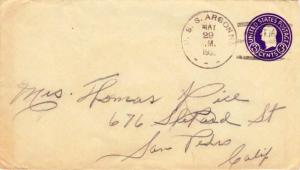 United States Ships 3c Washington Circular Die Envelope 1933 U.S.S. Argonne T...