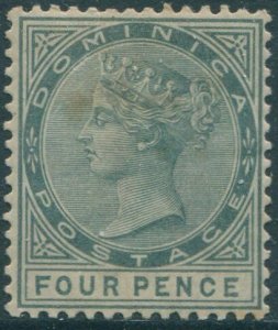 Dominica 1886 SG24 4d grey QV crown CA wmk tone spots MLH (amd)