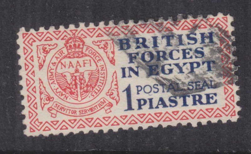 BRITISH FORCES IN EGYPT, 1932 POSTAL SEAL, 1p. Blue & Red, used.