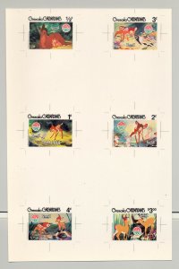 Grenada Grenadines #411-420 Christmas Disney 9v & 1v S/S Imperf Chromalin Proofs