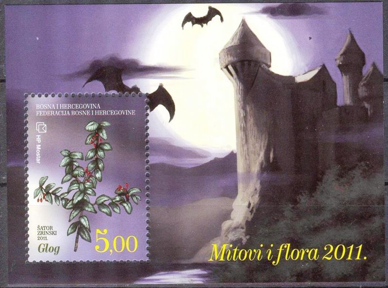 Bosnia / Croatian Post 2011 Flora Mythology Bats MNH