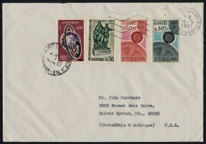 Andorra Fr 173-6 on addressed FDC - EUROPA, Telephone, Folk Dancers Sculpture