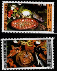 French Polynesia Scott 423A-B MNH** Quisine stamps