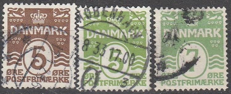 Denmark #89-91 F-VF Used   CV $8.75